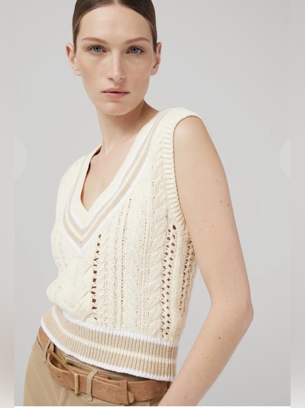 Rag & Bone Brandi Cable knit vest XS